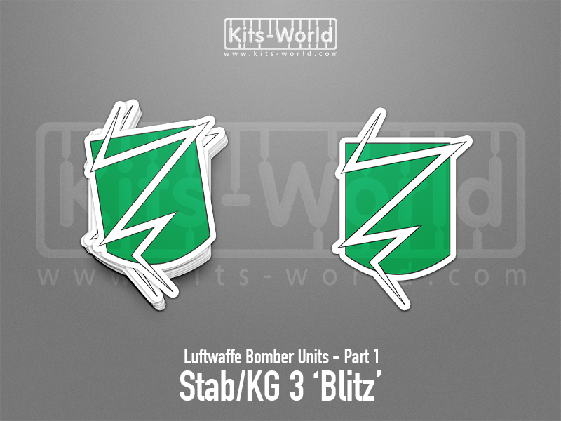 Kitsworld SAV Sticker - Luftwaffe Bomber Units - Stab/KG 3 'Blitz' W:76mm x H:100mm 